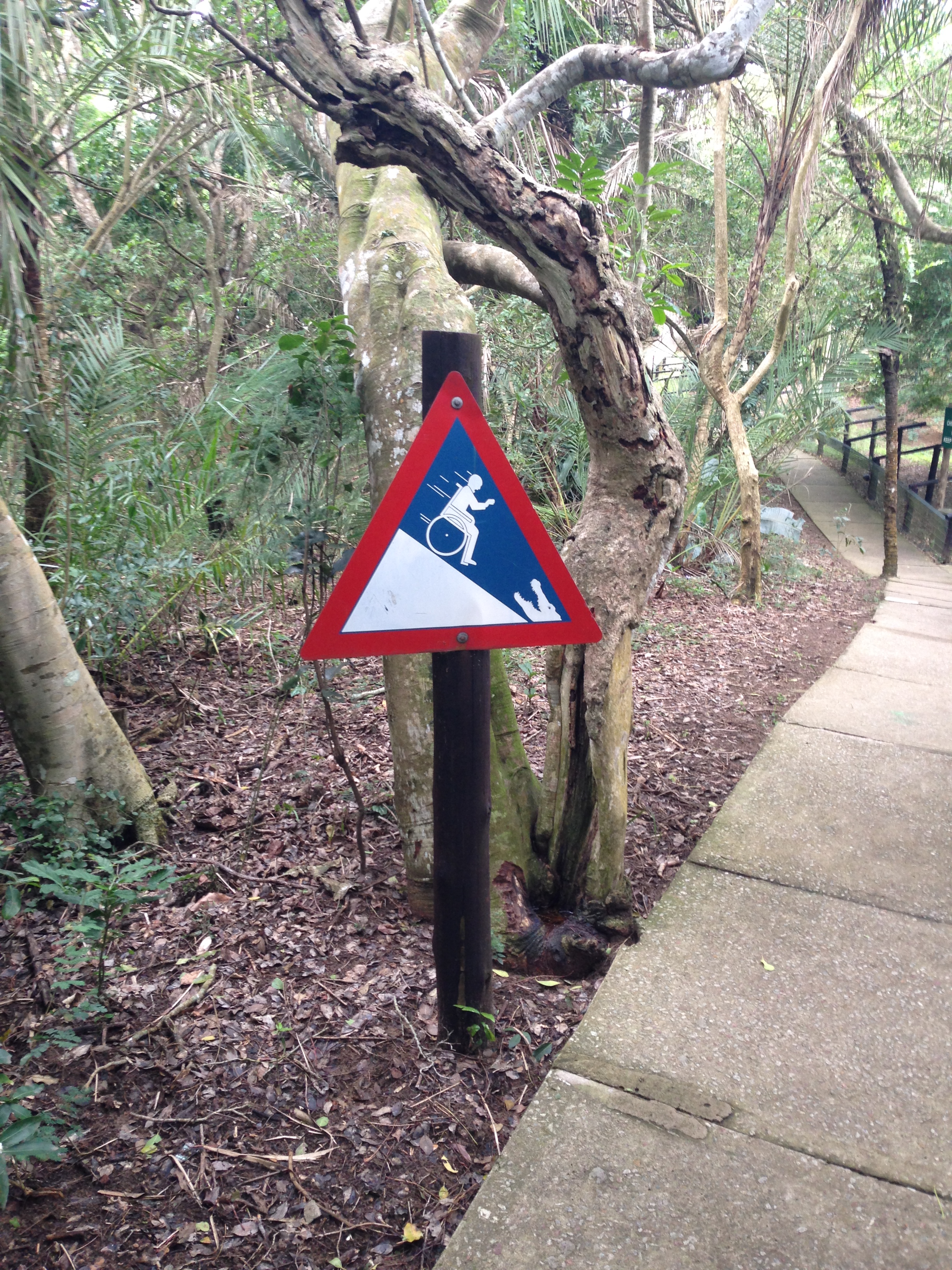 The famous sign at the croc centre